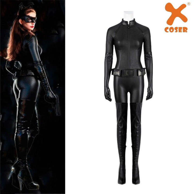 Xcoser The Dark Knight Rises Catwoman Selina Cosplay Costume Bodysuit Full Set
