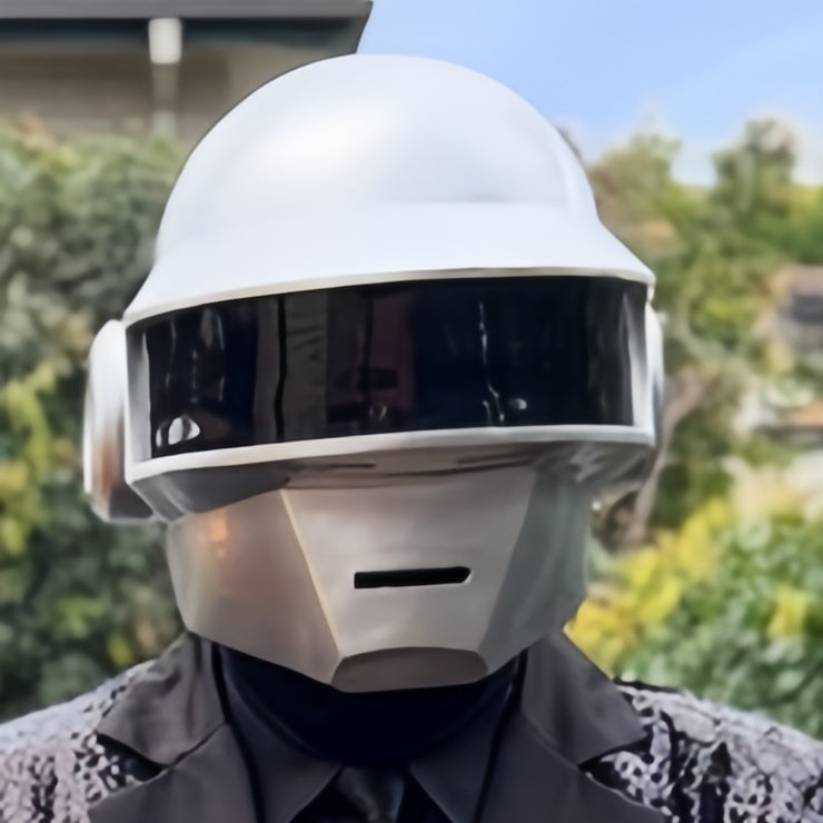 Daft Punk Helmet - Thomas Bangalter Silver Mask - Band Props Replicas