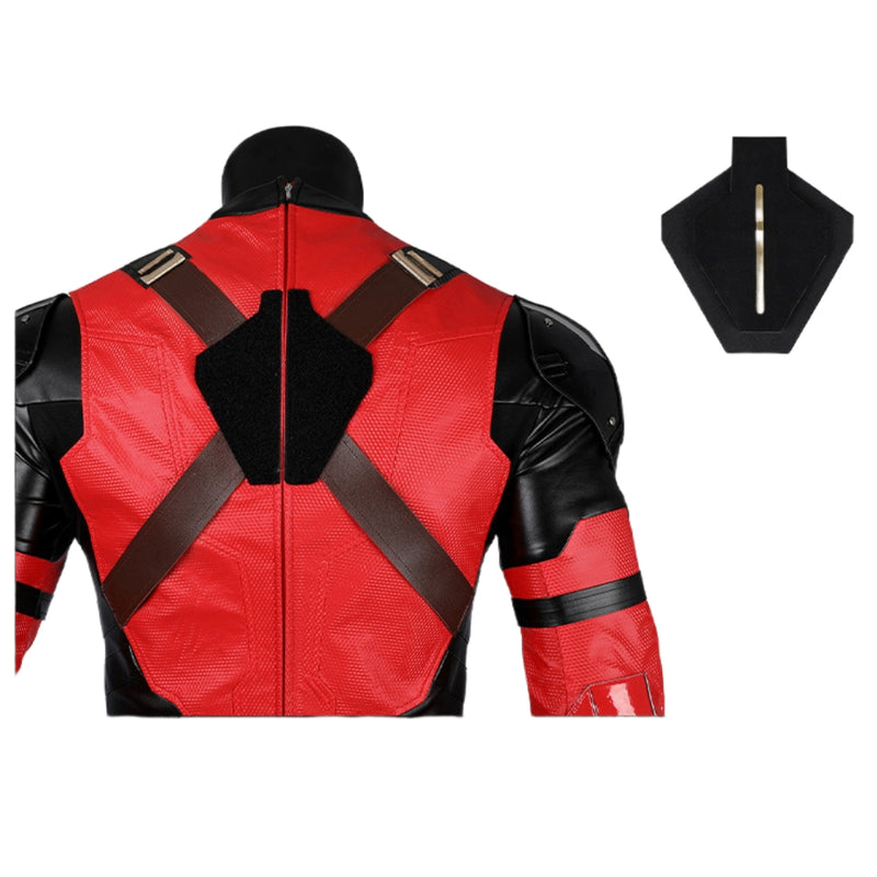deadpool motorcycle suit and helmet Deadpool 3 Wade Wilson Bright Red Jumpsuit