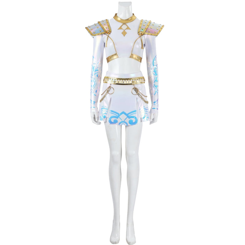 Xcoser K-Pop Demon Hunters Rumi Mira Zoey Stage Cosplay Musicial Costume Upgraded White