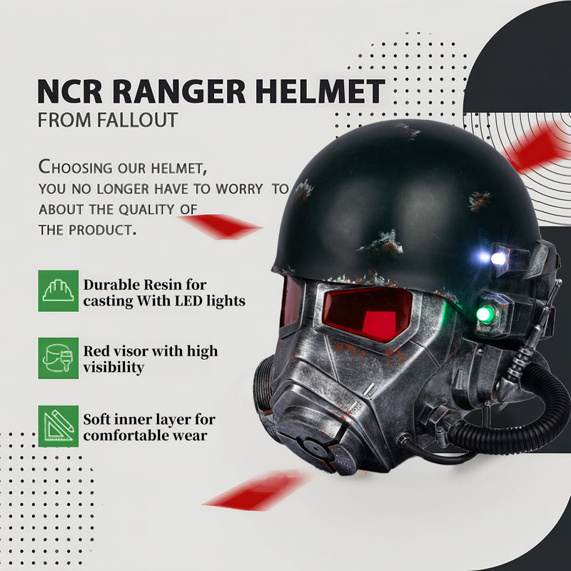 【New Arrival】Xcoser Fallout New Vegas Veteran Ranger NCR Ranger Cosplay Costume Coat Vest Helmet Set