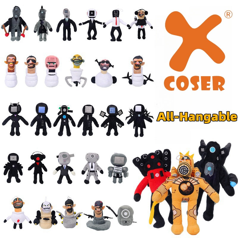 【New Arrival】Xcoser Skibidi Toilet New Style Combination Plush Doll Funny Stuffed Doll Toys Hangable