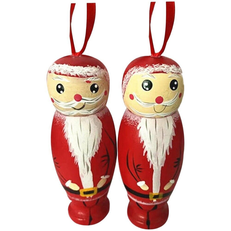 【New Arrival】Xcoser 2023 Funny Wood Santa Christmas Ornaments Xmas Tree Hanging Pendant Home Decors