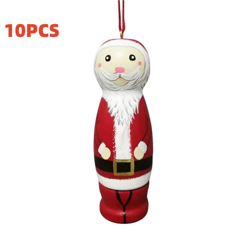 【New Arrival】Xcoser 2023 Funny Wood Santa Christmas Ornaments Xmas Tree Hanging Pendant Home Decors